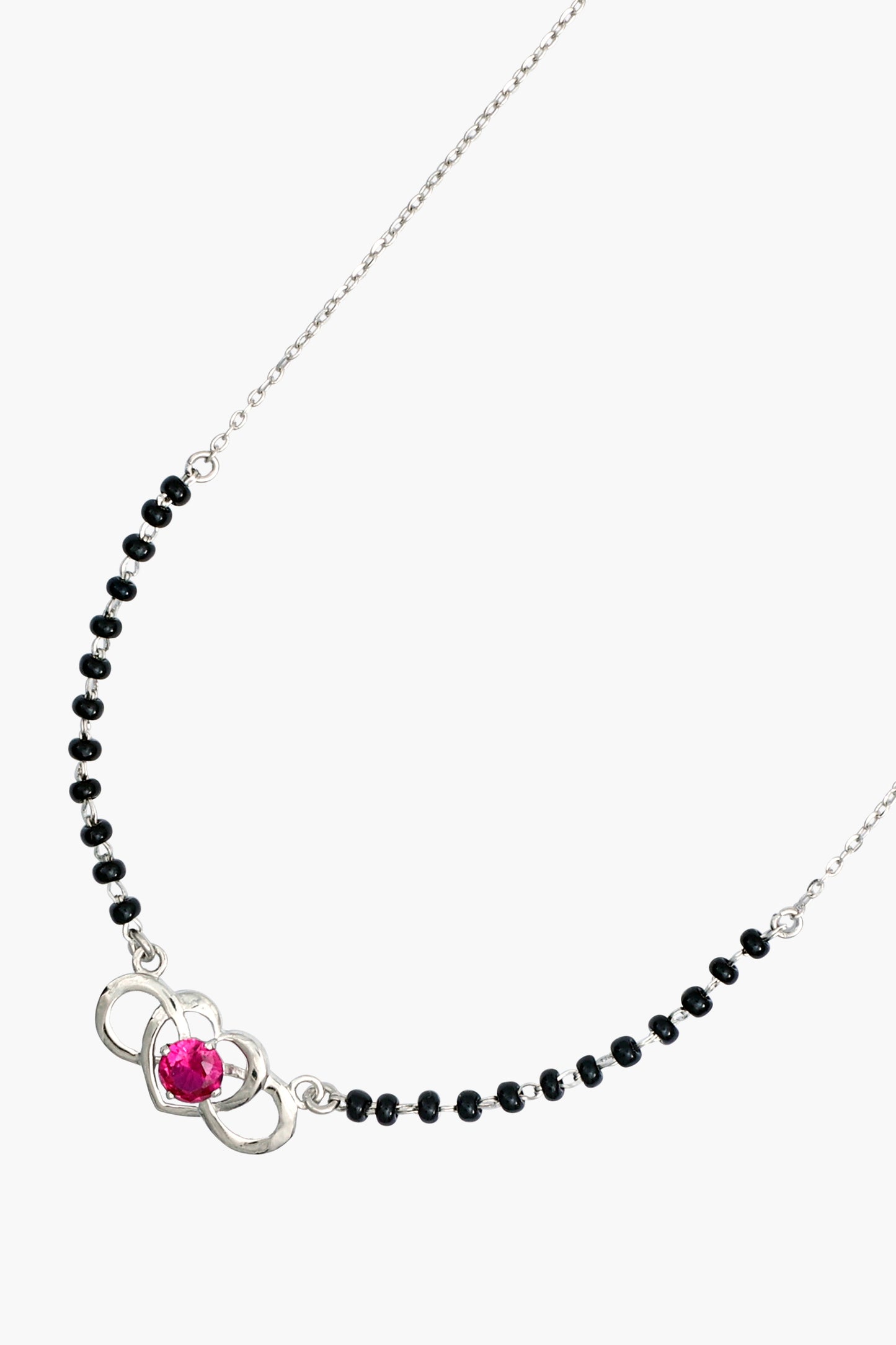 MAIRA 925 Sterling Silver Red Heart Love Dailywear Mangalsutra Jewellery for Women