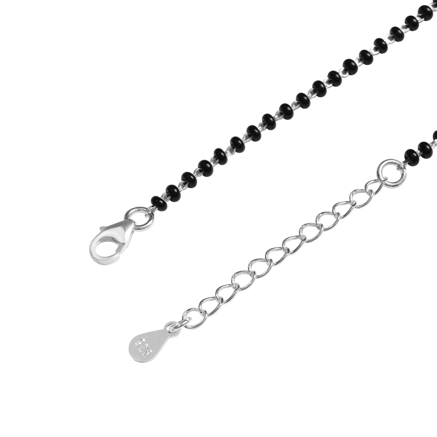 MAIRA 925 Sterling Silver Black Mani With Pearl Mangalsutra for Women, 18-inch - Rhodium-Plated | Anti-Tarnish | 6- Month Warranty