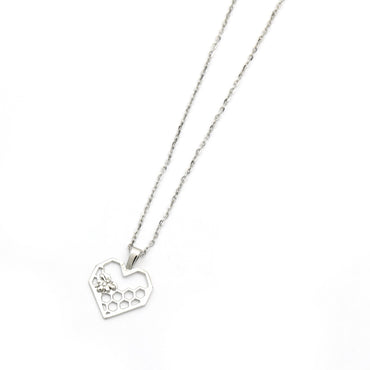 MAIRA 925 Sterling Silver Heart Valentine Pendant Chain Necklace for Girls / Women