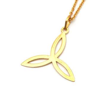MAIRA Tristar Gold Plated 925 Sterling Silver Pendant Chain Necklace for Girls