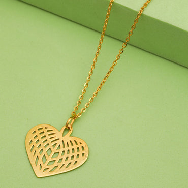 MAIRA Caged Valentine HEART 925 Sterling Silver Gold Plated Pendant Chain Necklace
