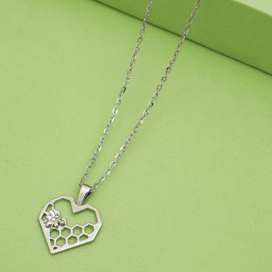 MAIRA 925 Sterling Silver Heart Valentine Pendant Chain Necklace for Girls / Women