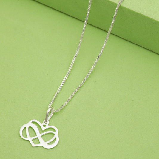 MAIRA 925 Sterling Silver Rhodium Plated Infinity Valentine Heart Pendant Chain Necklace Jewellery / Gift for Girls & Women