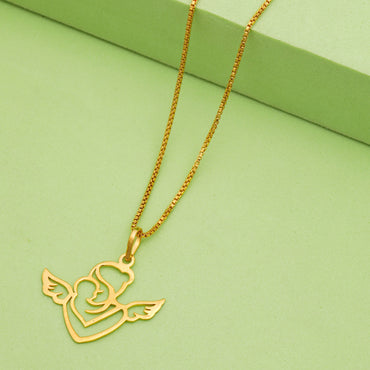 MAIRA Mother Child Fairy Love 925 Sterling Silver Gold Plated Pendant Chain Necklace Jewellery / Gift for Mother
