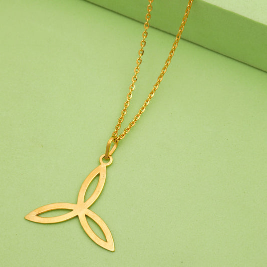 MAIRA Tristar Gold Plated 925 Sterling Silver Pendant Chain Necklace for Girls