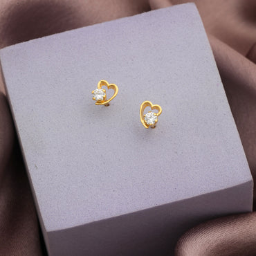 MAIRA Stylish Heart 925 Sterling Silver 18 k Gold Plated Valentine Gift Earring Set for Girls / Women