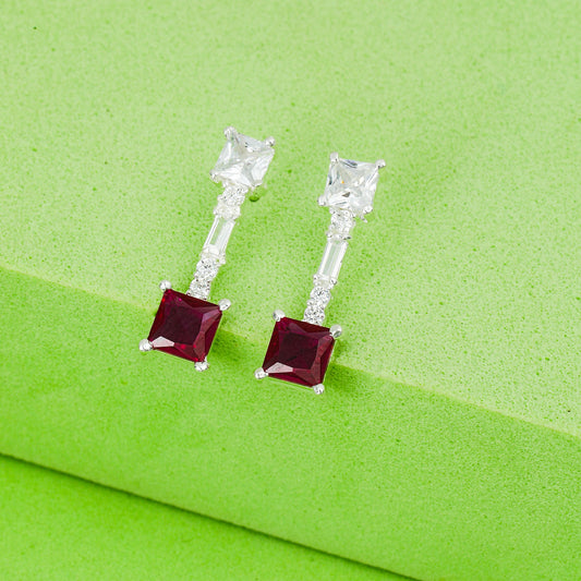 MAIRA 925 Sterling Silver Elegant Diamond Earrings For Women/ Girls