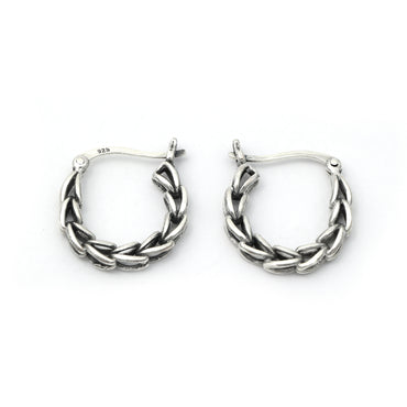 MAIRA 925 Sterling Silver Lightweight Antique Bali Hoop Earrings for Women and Girls