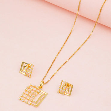 MAIRA 925 Sterling Silver 18kGold plated Necklace With Earrings for Girls / Women