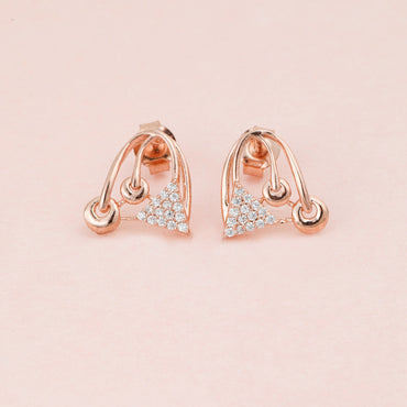 MAIRA 925 Sterling Silver Rose Gold Valentine Necklace With Earrings for Girls / Women