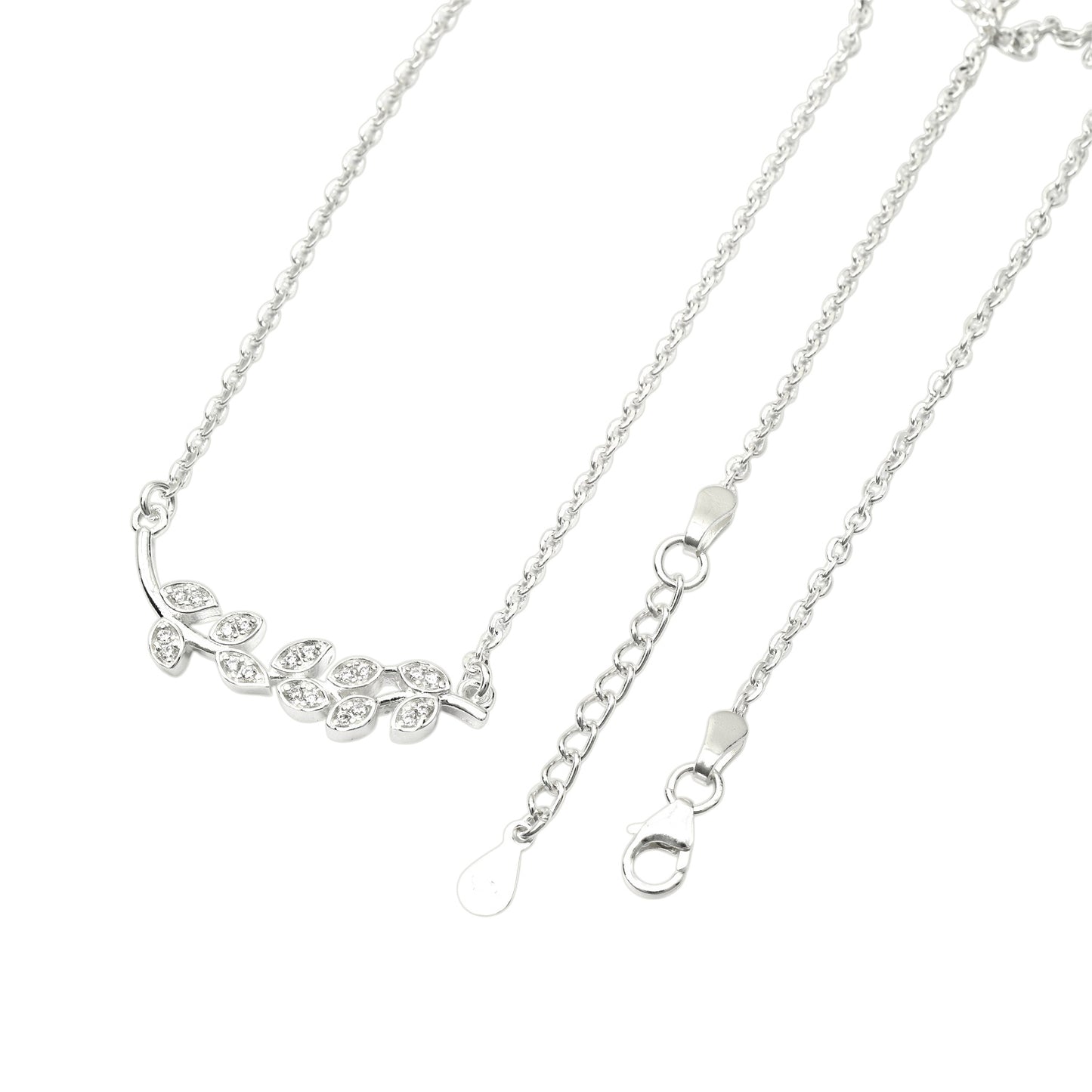 MAIRA 925 Sterling Silver Swiss Zircon Pendant Necklace Chain For Girls & Women