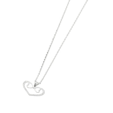 MAIRA 925 Sterling Silver Heart Design Pendant Necklace Chain For Girls & Women