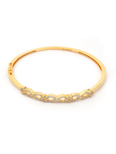 MAIRA Sparkling 925 Sterling Silver 18 k Gold Plated Infinity Valentine Kada Bracelet Jewellery / Gift for Women