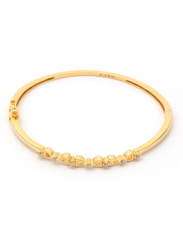 MAIRA 925 Sterling Silver 18 k Gold Plated Valentine Heart Kada Bracelet Jewellery / Gift for Women