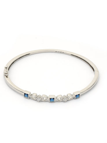 MIARA Sterling Silver Rhodium Plated Stylish Kada Bracelet Jewellery / Gift for Women