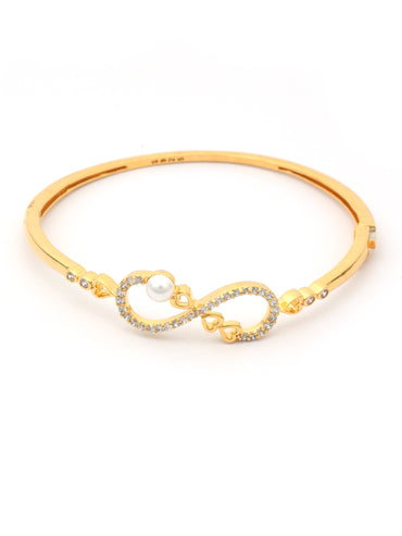 MAIRA Sparkling Gold Plated 925 Sterling Silver Infinity Kada Bracelet / Gift for Women