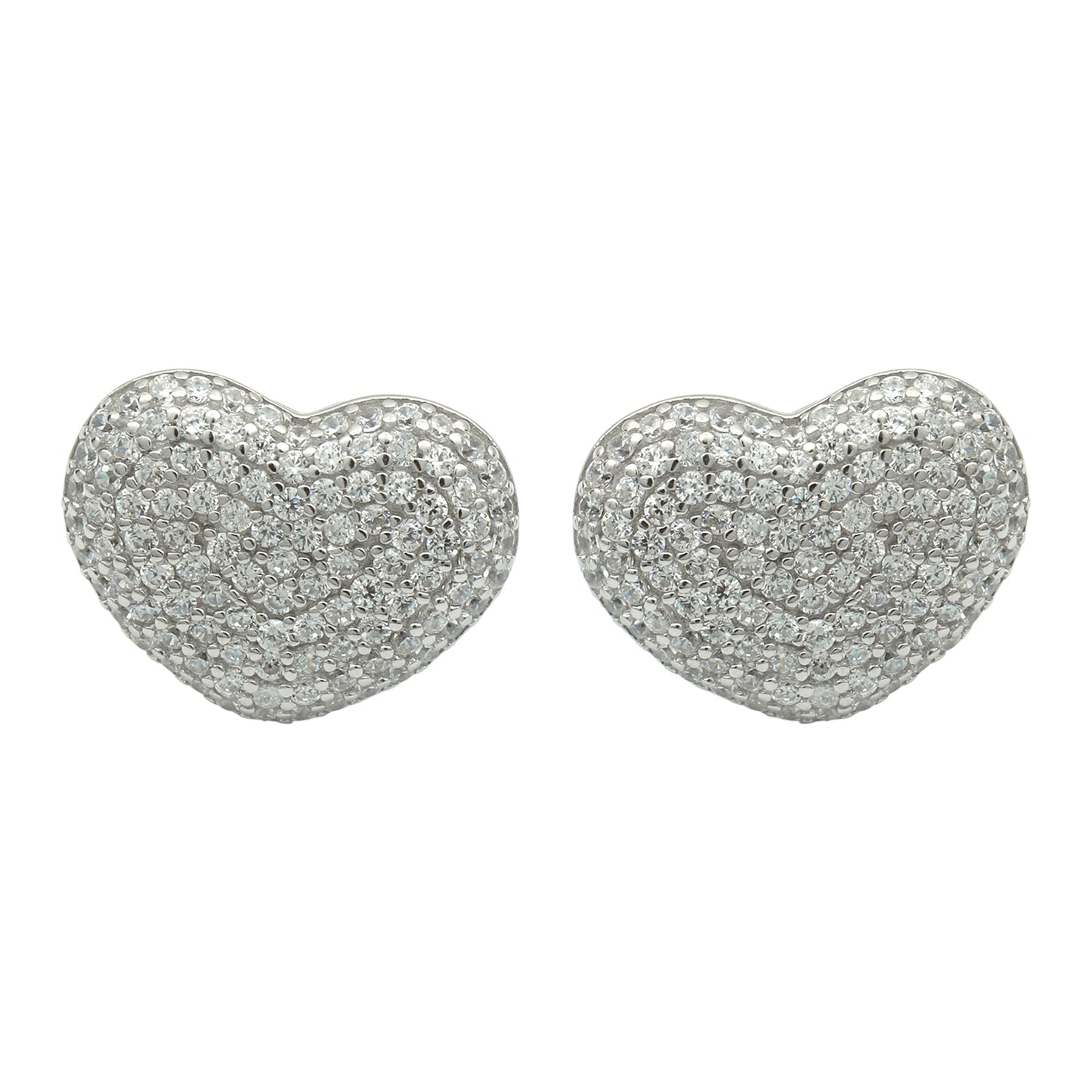 MAIRA Glittering Swiss Zirconia Heart Shaped Valentine Studs Earrings for Women/ Girls