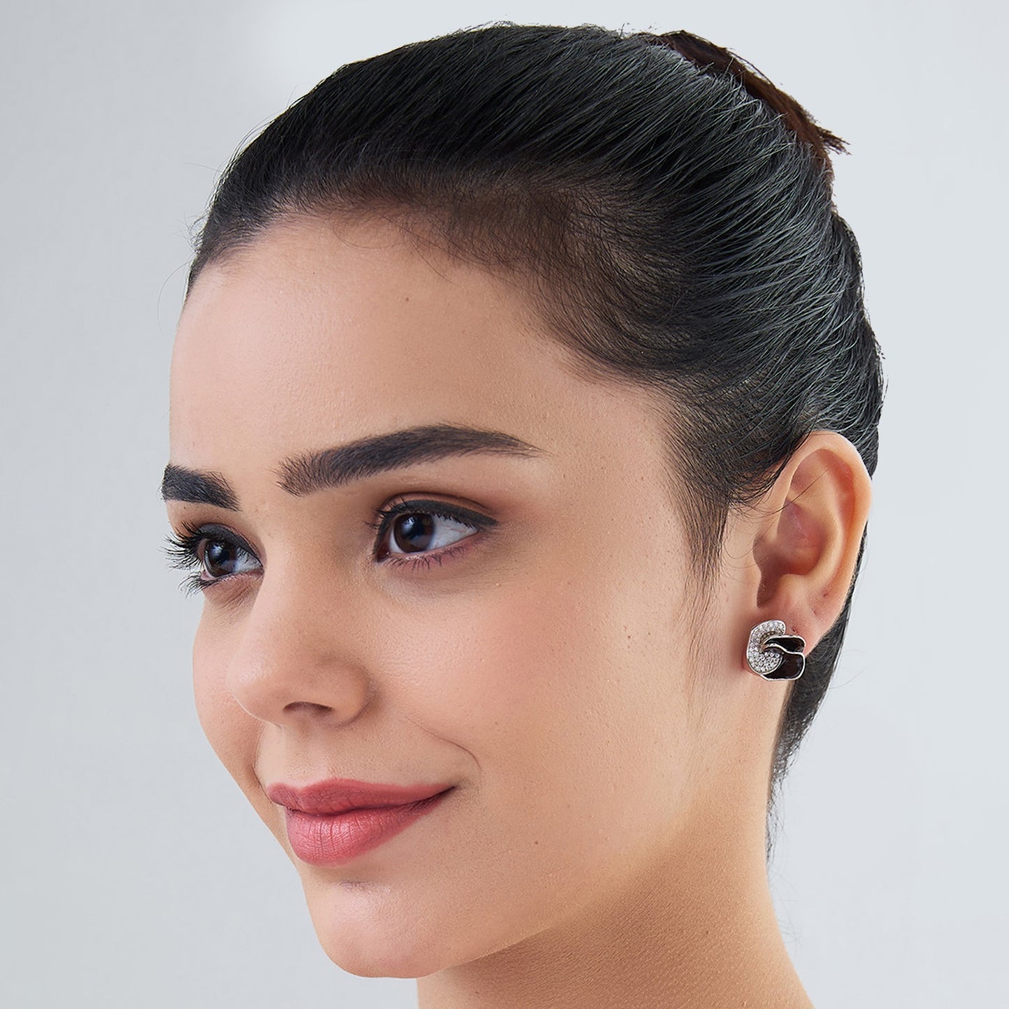 MAIRA with 925 Sterling Silver Stylish Partywear & Officewear Earrings with Enamel Swiss Zirconia / Valentine gift for Women