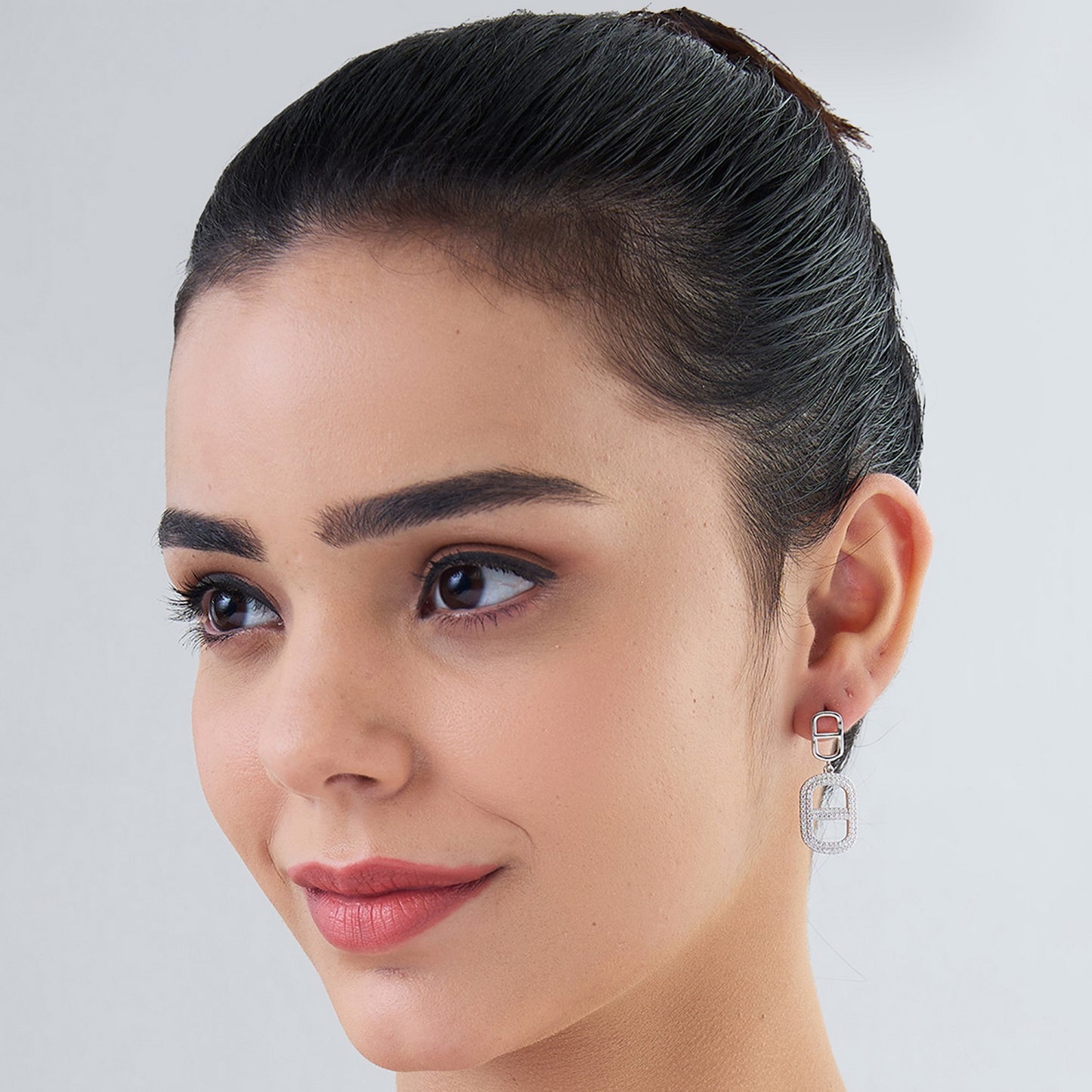 MAIRA made with Swiss Zirconia 925 Sterling Silver Contemporary Latest Dangling Earrings for Women/ Valentine Gift