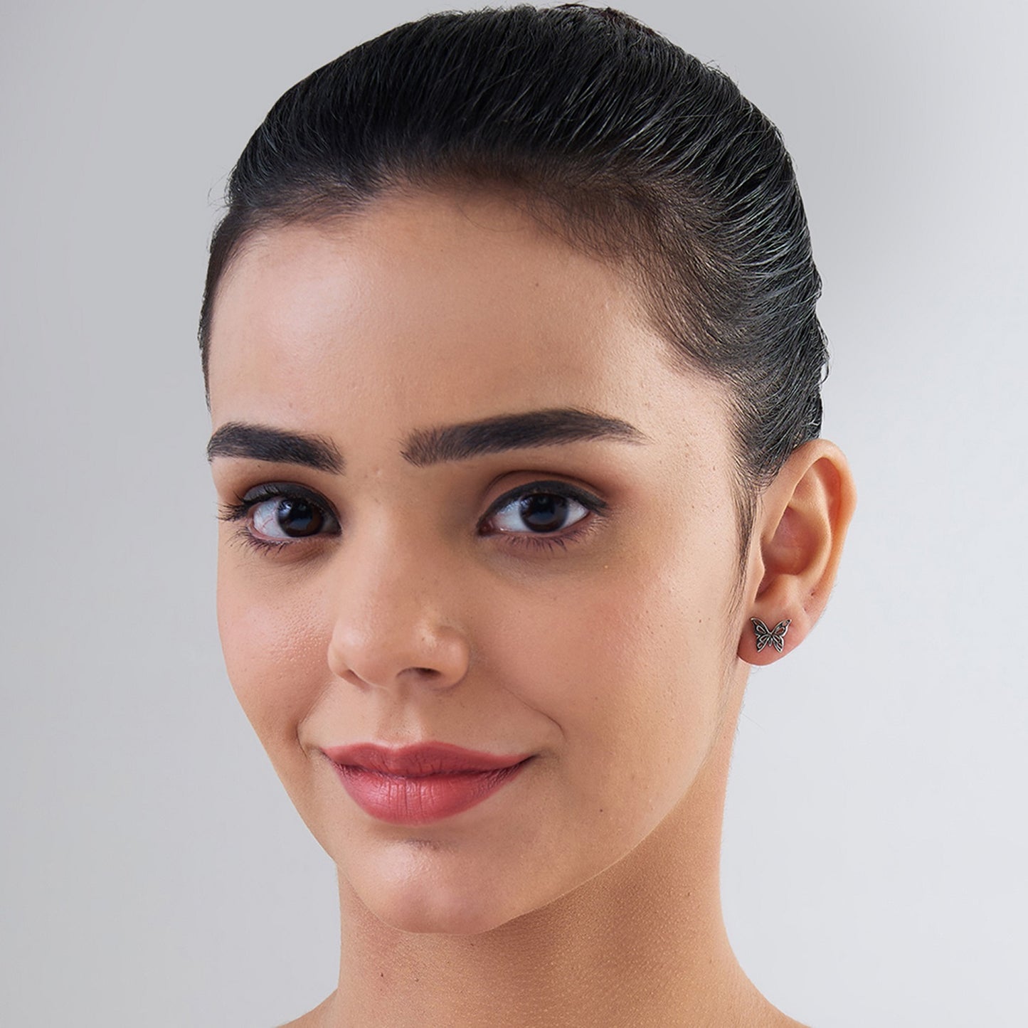 MAIRA 925 Sterling Silver Mini Butterfly Stud Valentine Gift Earrings Set for Girls / Women