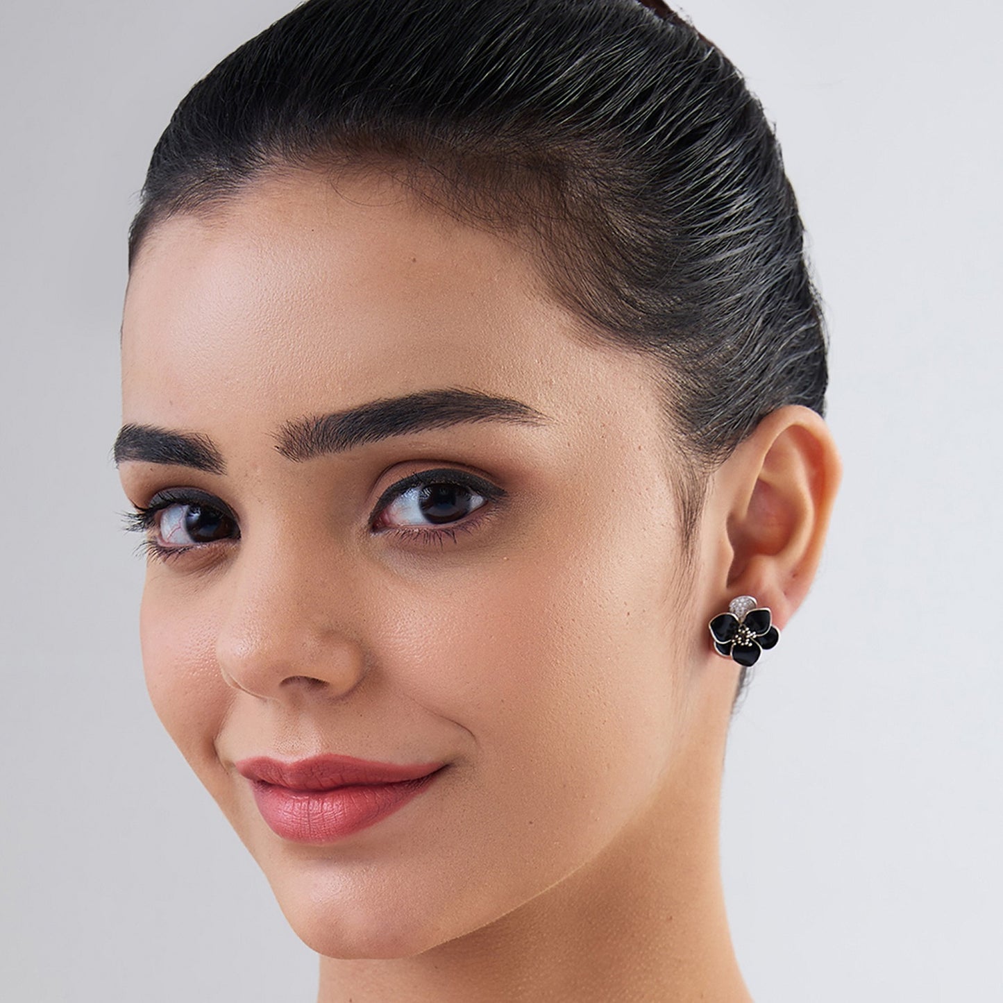 MAIRA Floral 925 Sterling Silver Earrings with Enamel & AAA grade stones for Girls / Women