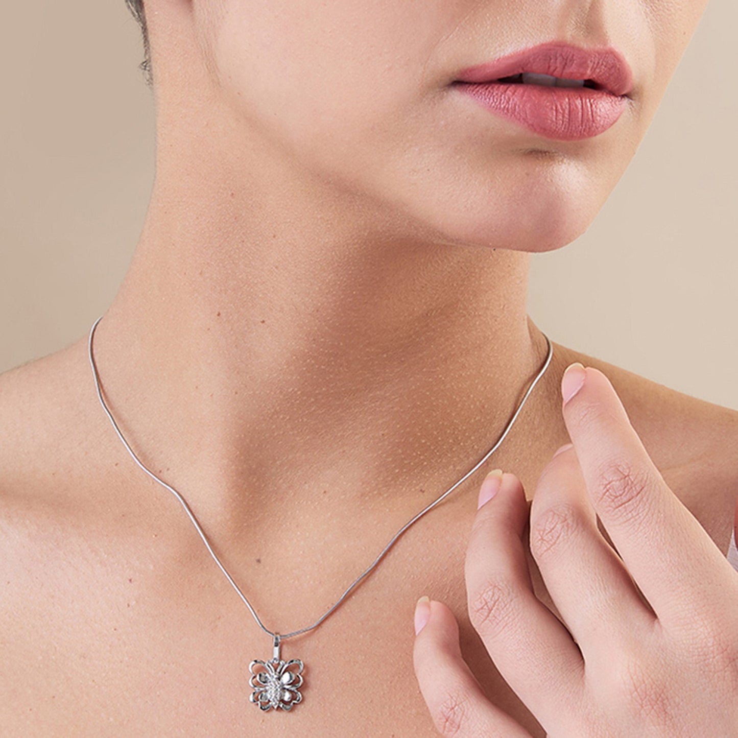 MAIRA 925 Sterling Silver Pendant Chain Necklace for Girls/ Women