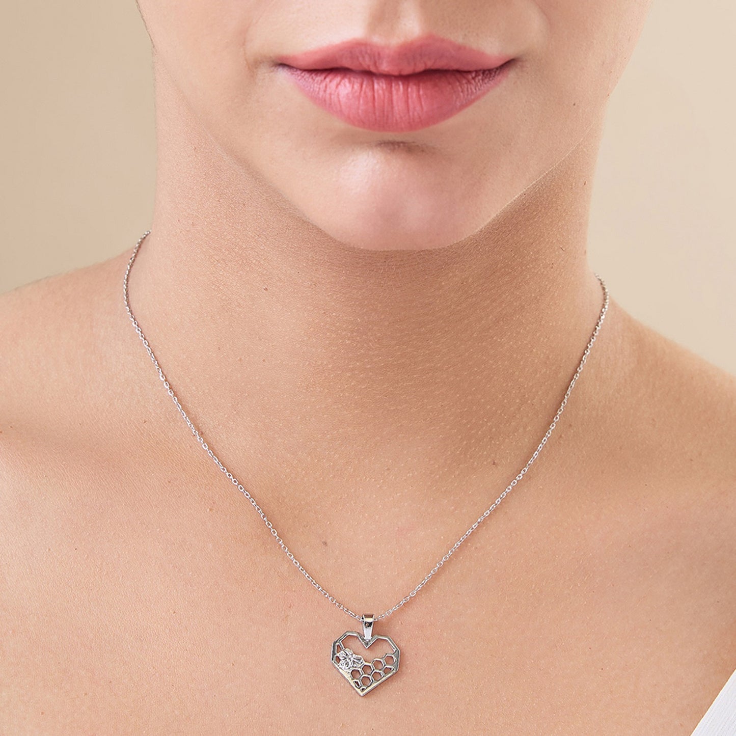 MAIRA 925 Sterling Silver Heart Valentine Pendant Chain Necklace for Girls / Women