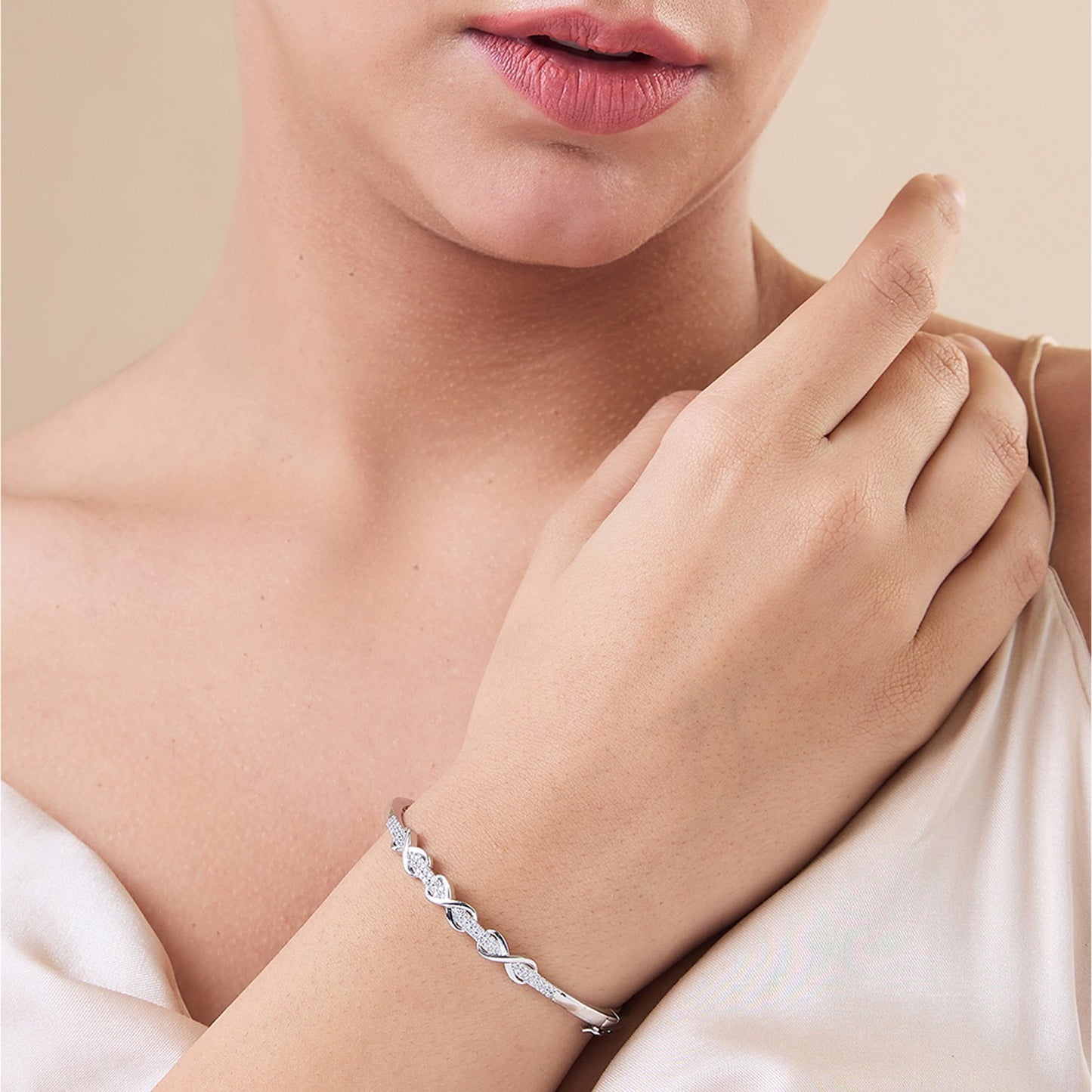 MAIRA 925 Sterling Silver Infinity Heart Kada Jewellery / Gift for Women