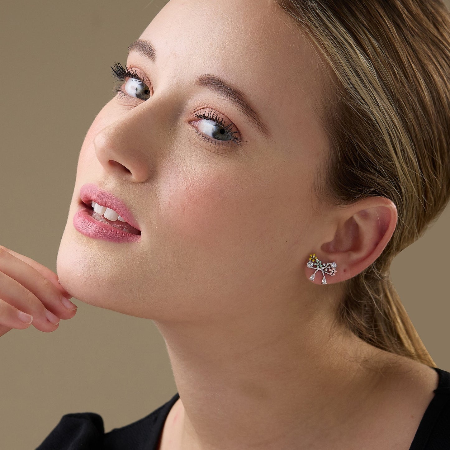 MAIRA Multicolour Enamel Floral 925 Sterling Silver Earrings Set for Women/Gift for Girls