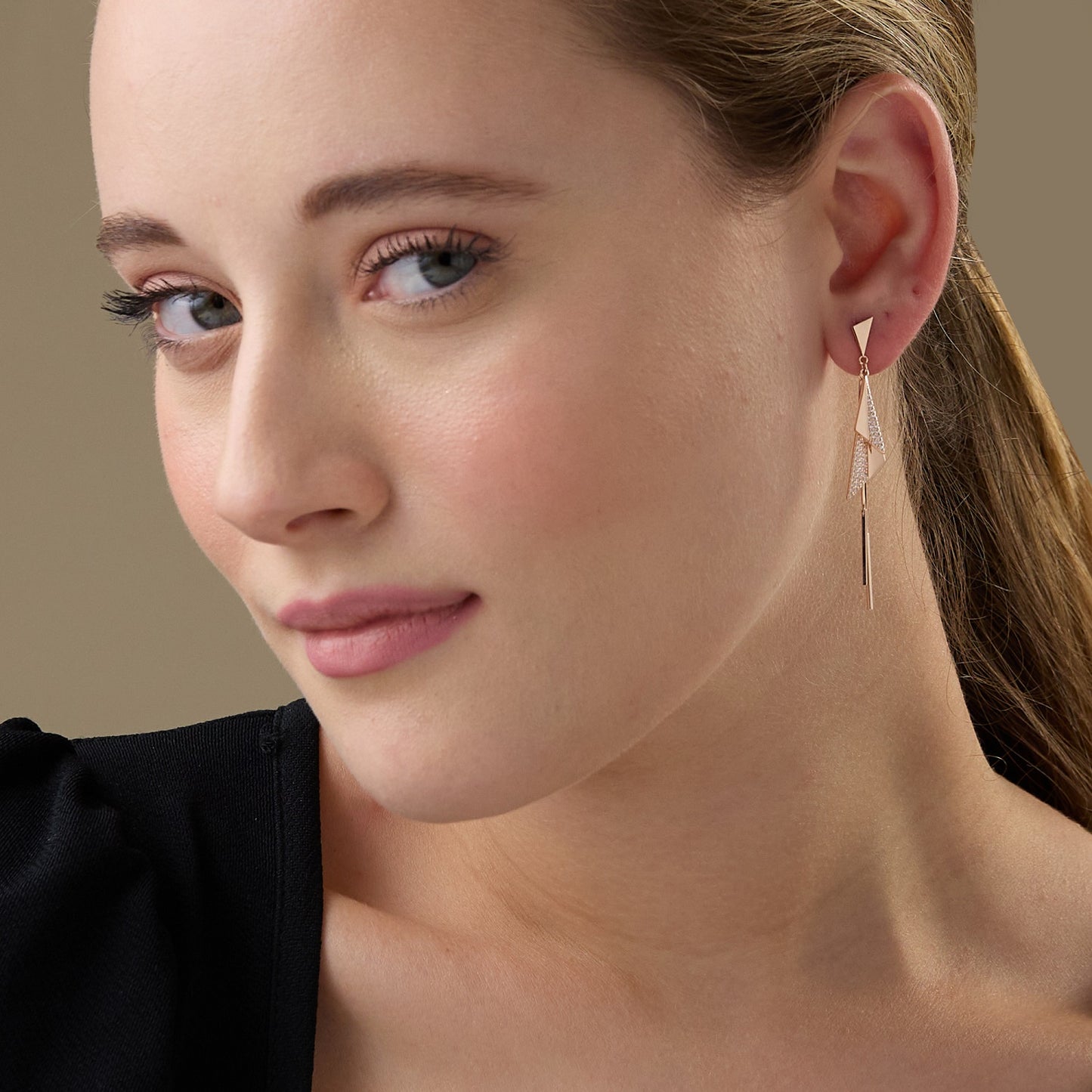 MAIRA Stylish Rose Gold Plated 925 Sterling SilveDangling Drop Earrings for Women / Valentine Gift for Girls