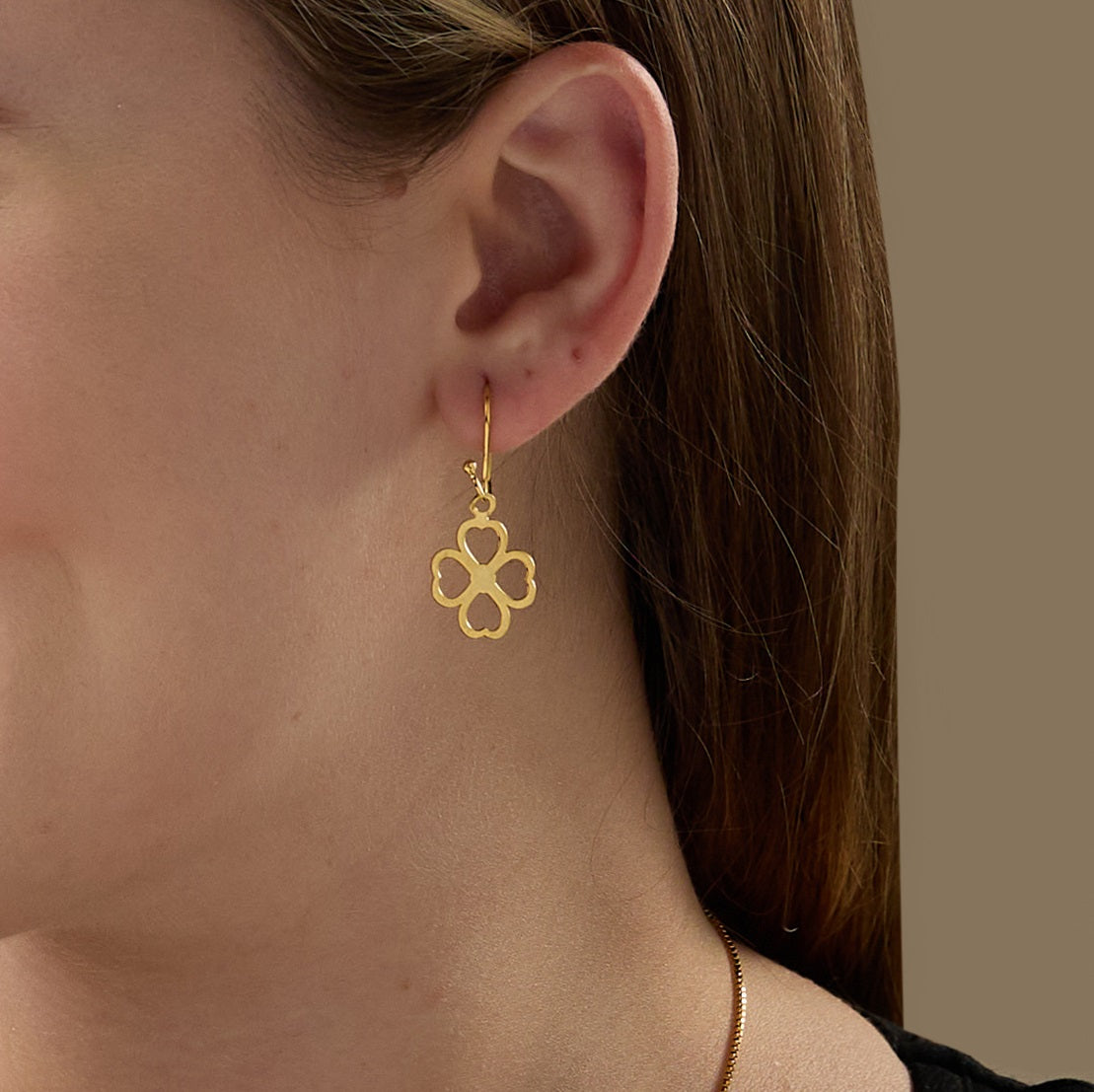 MAIRA 4 Heart 18K Gold Plated 925 Sterling Silver Dailywear Hoop Earrings for Women / Valentine Gift