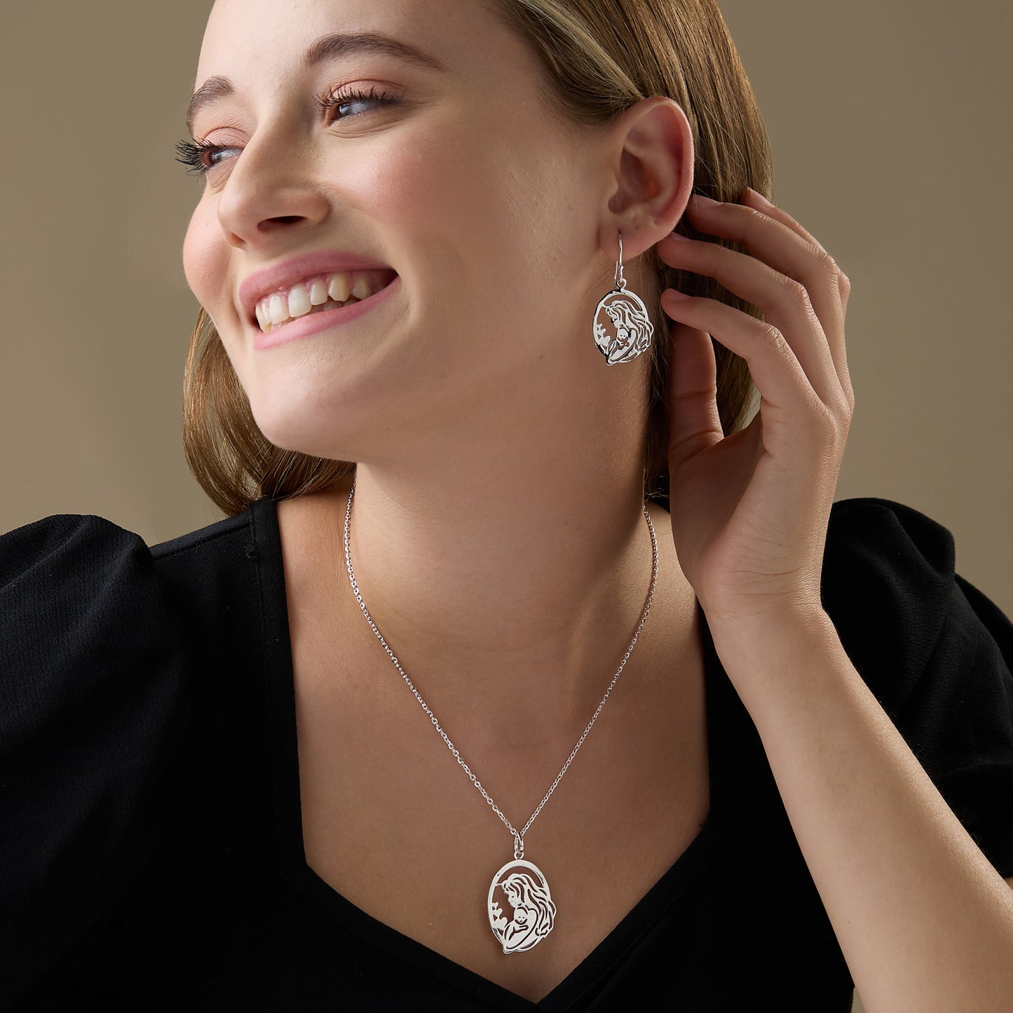 MAIRA 925 Sterling Silver Mother's day Necklace with Earrings Gift for Girls / Women