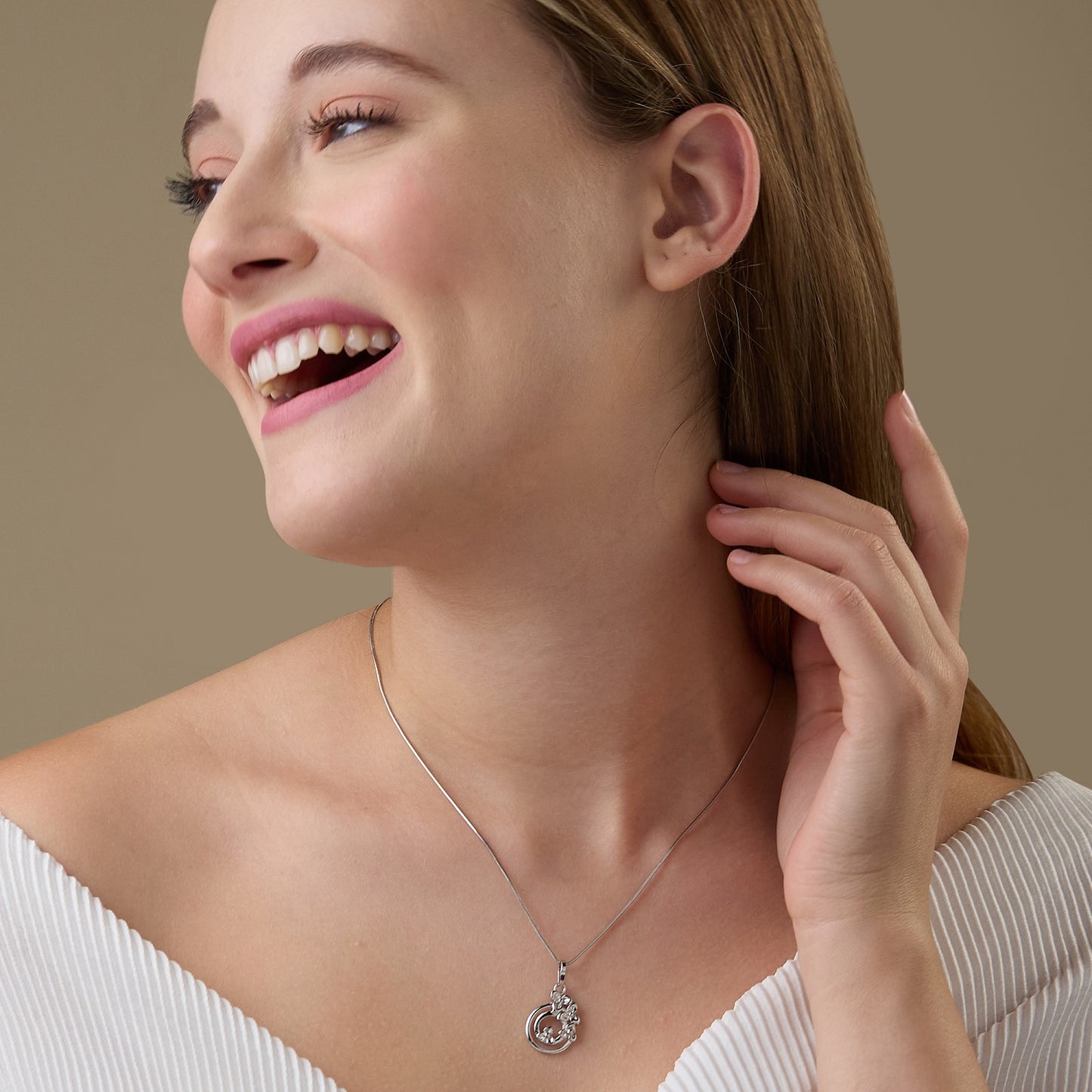 MAIRA Floral 925 Sterling Silver Pendant Chain for Girls