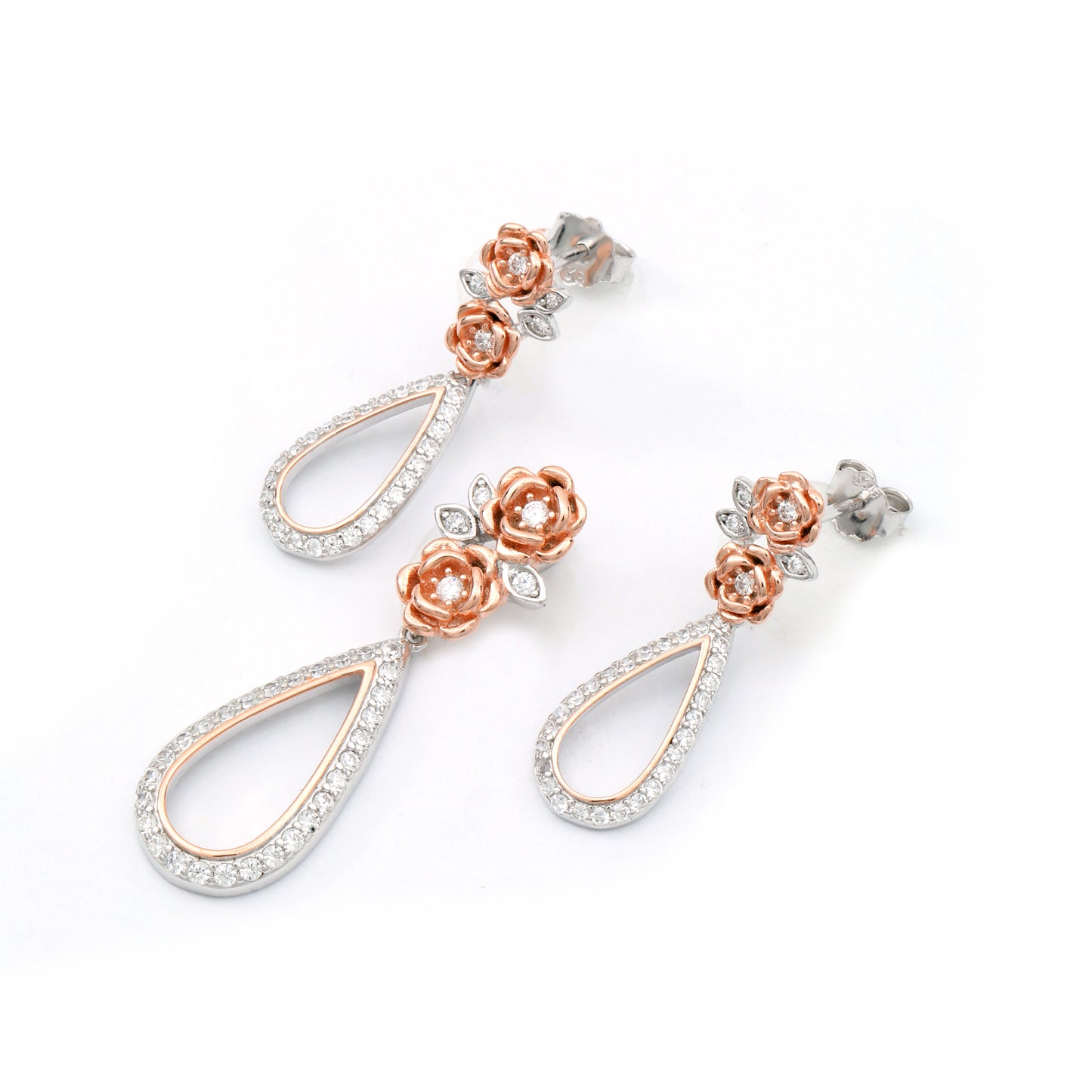 MAIRA 925 Sterling Silver 18K Gold Plated Valentine Pendant with Earrings Set for Girls / Women