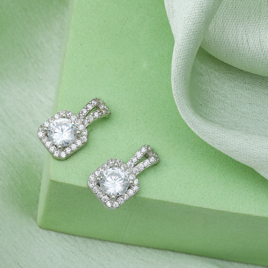 MAIRA made with Swiss Zirconia 925 Sterling Silver Contemporary Latest Earrings for Women/ Valentine Gift