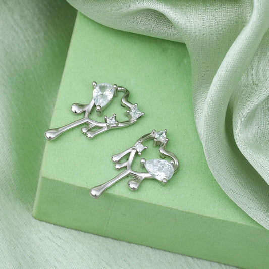 MAIRA Melting Heart 925 Sterling Silver Earrings for Girls/ Women