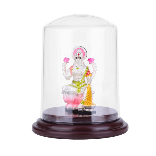 MAIRA 925 Sterling Silver Goddess Lakshmi Idol for Pooja Room & Car Dashboard | Gift for Family & Friends | 925 Stamp & Authenticity Certificate