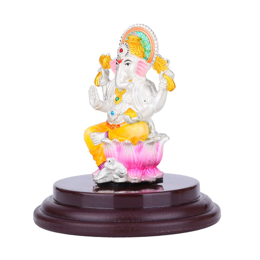MAIRA 925 Sterling Silver Lord Ganesha Idol for Car Dashboard | Pooja Room | Gift for Family & Friends | 925 Stamp & Authenticity Certificate