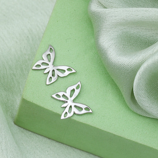 MAIRA 925 Sterling Silver Mini Butterfly Stud Valentine Gift Earrings Set for Girls / Women
