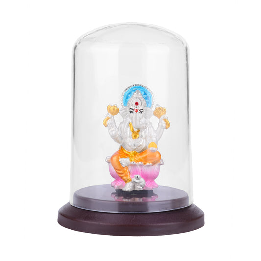 MAIRA 925 Sterling Silver Lord Ganesh Idol for Pooja Room & Car Dashboard | Gift for Family & Friends | 925 Stamp & Authenticity Certificate