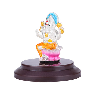 MAIRA 925 Sterling Silver Lord Ganesh Idol for Pooja Room & Car Dashboard | Gift for Family & Friends | 925 Stamp & Authenticity Certificate