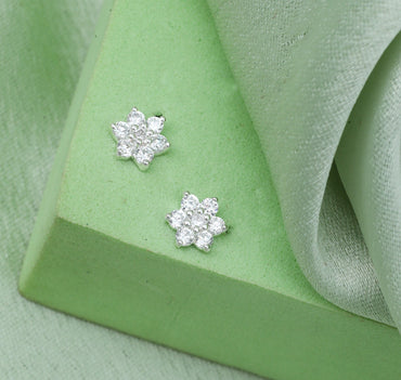 MAIRA Floral 925 Sterling Silver Studs Earrings Set for Girls / Women