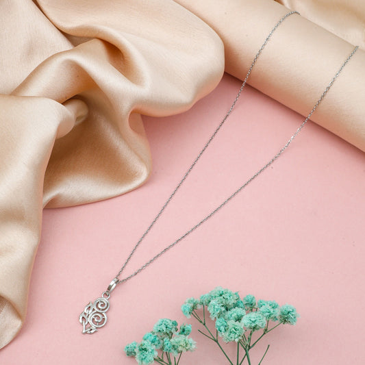 MAIRA 925 Sterling Silver Stylish Pendant Chain Necklace for Women / Girls