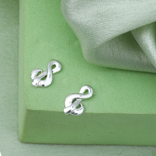 MAIRA 925 Sterling Silver INFINITY STUD Earrings for Girls / Women