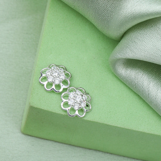 MAIRA Floral 925 Sterling Silver Studs Earrings Set for Girls / Women
