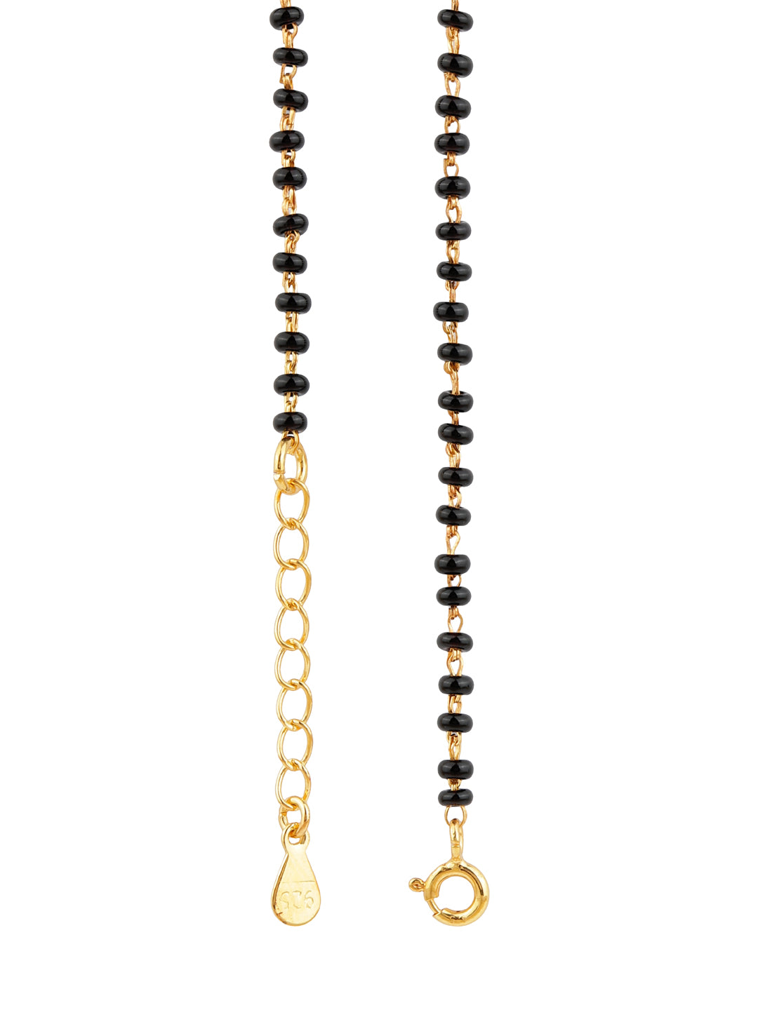 MAIRA 925 Sterling Pure Silver Pink and White Zircon Black Beads Mangalsutra For Women | Hypoallergenic | 6 Months Warranty | Gift For Wife, Women's Day, Anniversary, Karwa Chauth