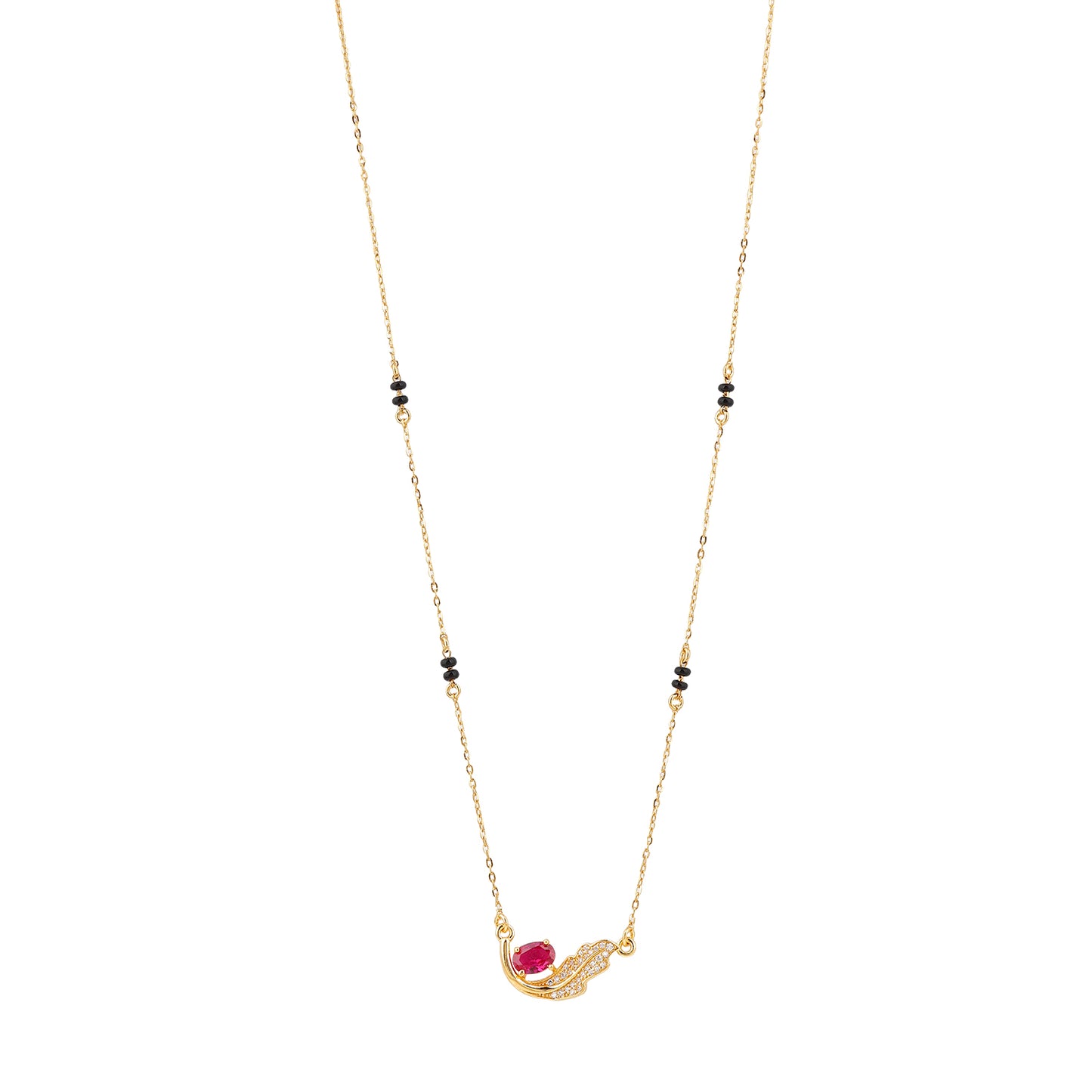 Maira Sterling Silver Rubina Curve Mangalsutra