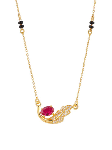 MAIRA 925 Sterling Pure Silver Latest 18K Micron Gold Plated Design Black Beaded Mangalsutra For Women | Hypoallergenic | Gift For Women's Day, Valentine Day, Anniversary, Karwa Chauth