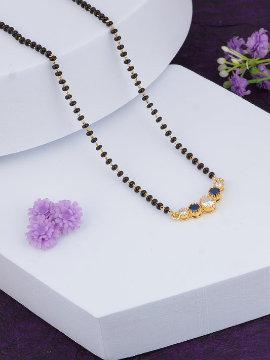 MAIRA 925 Sterling Pure Silver Black Beads Mangalsutra For Women | Hypoallergenic | 6 Months Warranty | Gift For Wife, Women's Day, Anniversary, Karwa Chauth