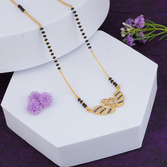 MAIRA 925 Sterling Silver 18K Micron Gold Plated Mangalsutra For Women | Hypoallergenic | Gift For Wife, Anniversary, Karwa Chauth